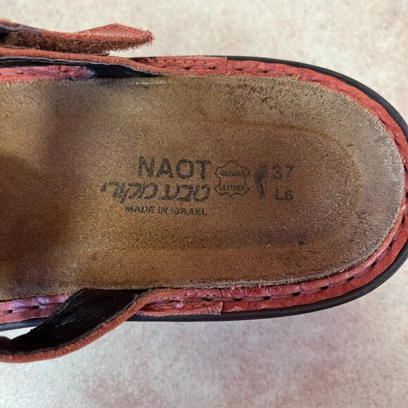 Naot Leather Adjustable Heeled Sandals in Rust - Picture 8 of 12